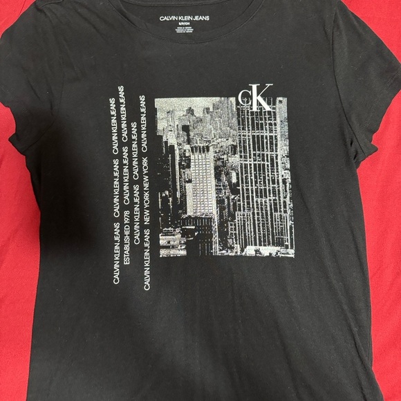 Calvin Klein Black Tee with Urban Graphic - Picture 2 of 5